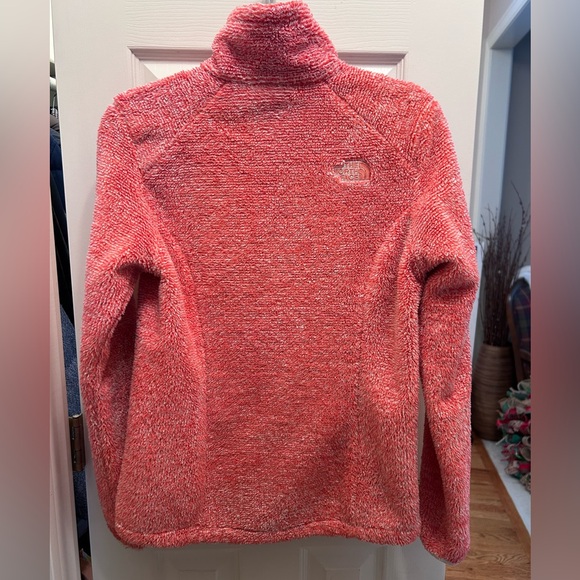 The North Face Tangerine Orange/White Heather Full Zip Fleece Jacket w/Pockets.S - Picture 7 of 12